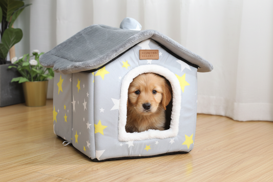 Warm Closed Dog Kennel House for Pets
